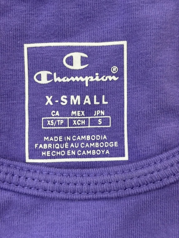 CHAMPION CROP TOP GRAPHIC LILLA DONNA PRE OWNED XS