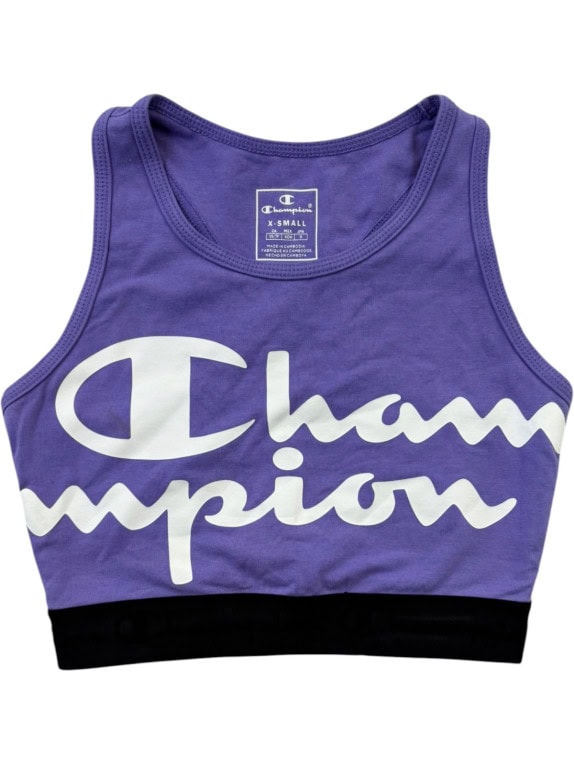 CHAMPION CROP TOP GRAPHIC LILLA DONNA PRE OWNED XS