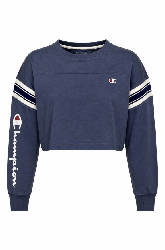 CHAMPION CROPPED SWEATSHIRT SPORTY NAVY ΓΥΝΑΙΚΕΙΟ PRE OWNED M