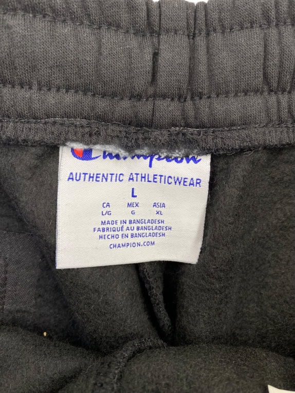 CHAMPION Pantaloni tuta Athletic Logo neri da uomo L