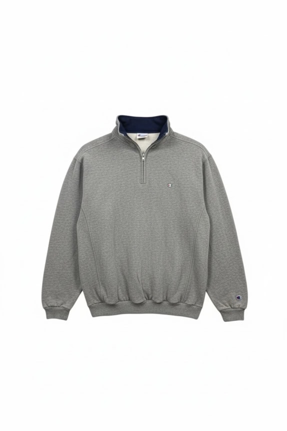 Champion Φούτερ Half-Zip Γκρι Size L