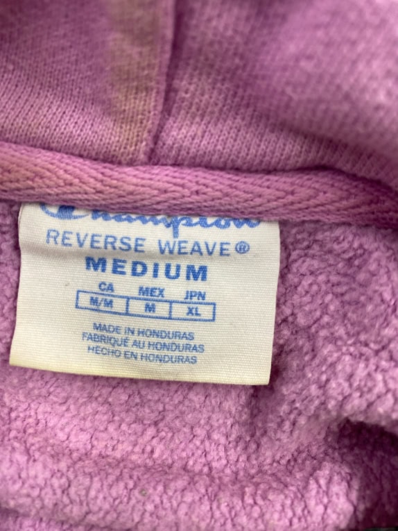 CHAMPION Φούτερ Hoodie Vintage Με Λογότυπο Ροζ Λιλά Unisex M
