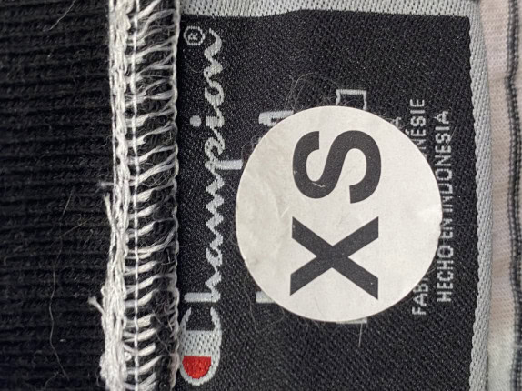 CHAMPION ΓΚΡΙΦΕΡΑΜΕΝΟ TSHIRT ΡΙΓΕ ΜΑΥΡΟ ΑΝΤΡΙΚΟ PRE OWNED XS