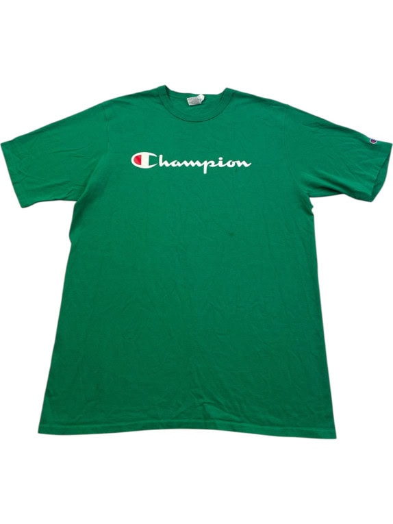 CHAMPION GRAFFIC TEE CLASSIC GREEN MEN PRE OWNED