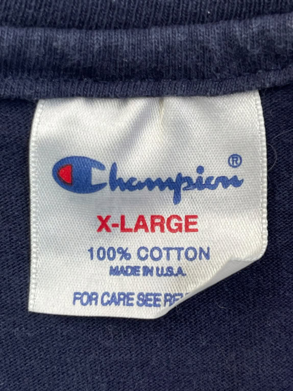 CHAMPION T SHIRT GRAFICA VINTAGE COLLEGIATE NAVY UOMO PRE OWNED XL
