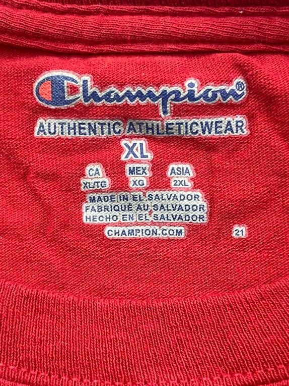 CHAMPION GRAPHIC TEE ATHLETIC BURGUNDY UOMO PRE OWNED XL