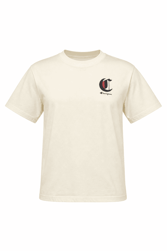 CHAMPION GRAPHIC TEE MINIMAL CREAM UNISEX PRE OWNED 3XL
