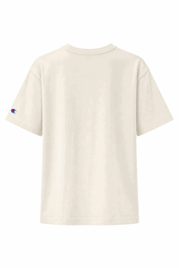 CHAMPION GRAPHIC TEE MINIMAL CREAM UNISEX PRE OWNED 3XL
