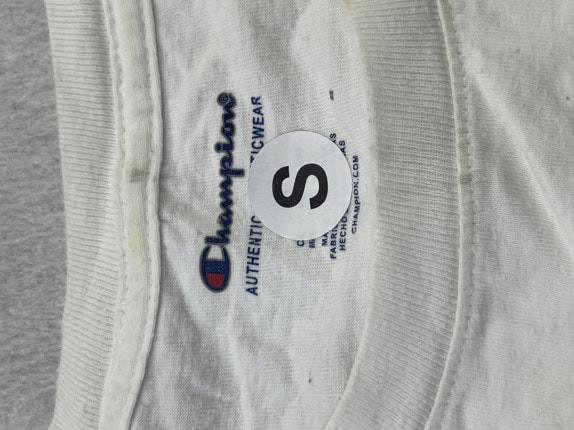 CHAMPION GRAPHIC TEE MINIMAL OFF WHITE MEN PRE OWNED S