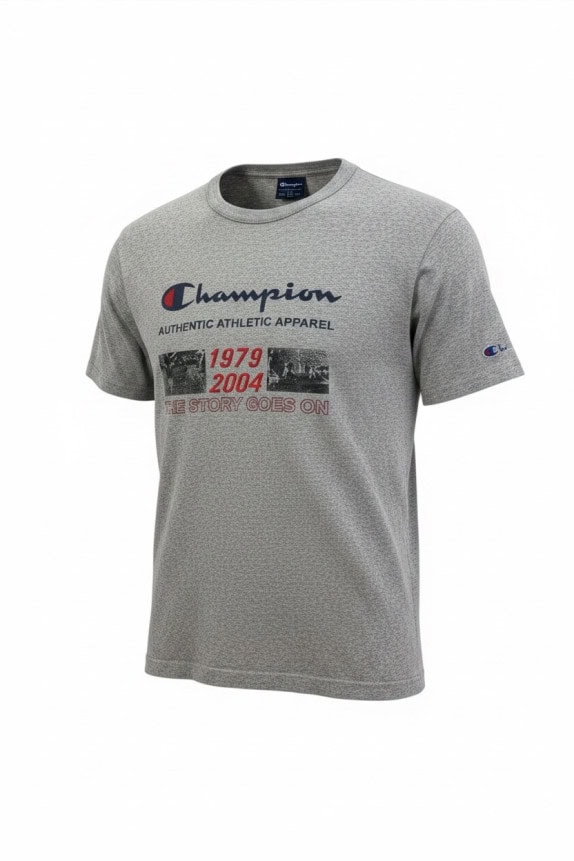 CHAMPION GRAPHIC TEE SPORTSWEAR GREY MEN PRE OWNED S