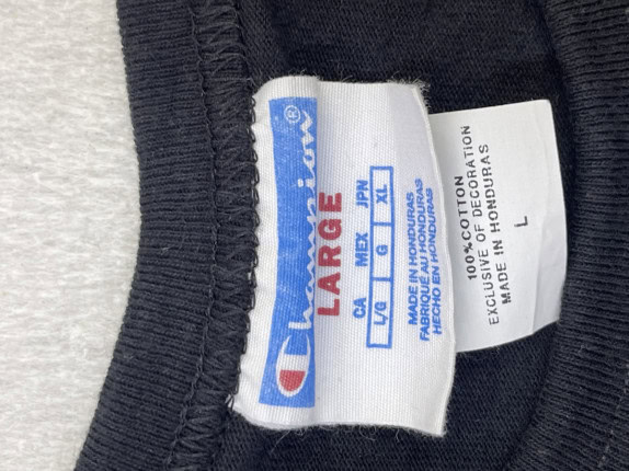 CHAMPION GRAPHIC TEE STREETWEAR BLACK ΑΝΤΡΙΚΟ PRE OWNED L