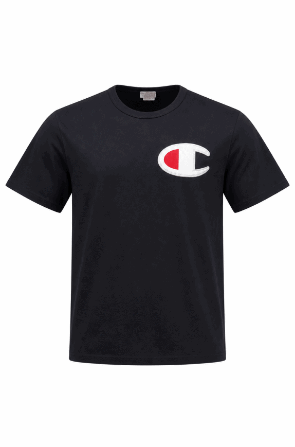 CHAMPION GRAPHIC TEE STREETWEAR NERO UOMO PRE OWNED M