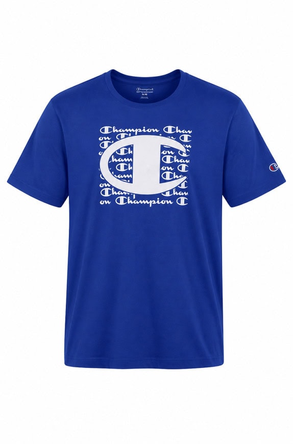 CHAMPION GRAPHIC TEE STREETWEAR BLUE MEN PRE OWNED M