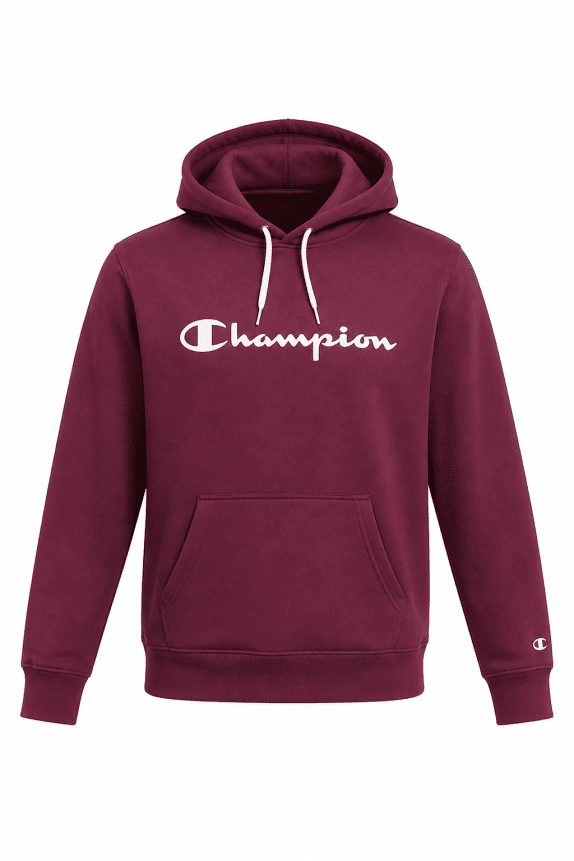 CHAMPION HOODIE LOGO BURGUNDY MEN PRE OWNED M