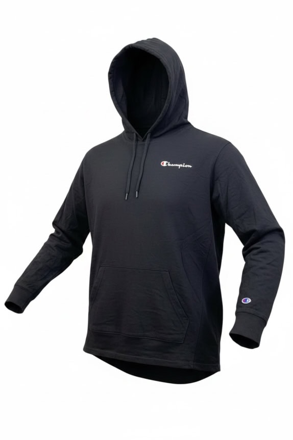 CHAMPION LOGO HOODIE BLACK UNISEX XL