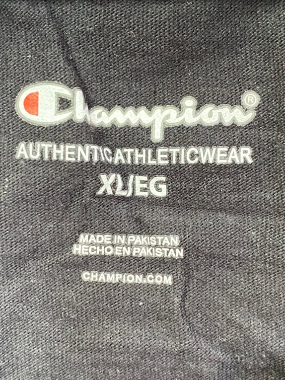 CHAMPION LOGO HOODIE BLACK UNISEX XL