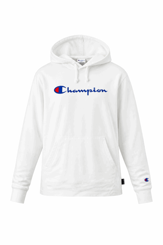 CHAMPION HOODIE MINIMAL WHITE UNISEX PRE OWNED M