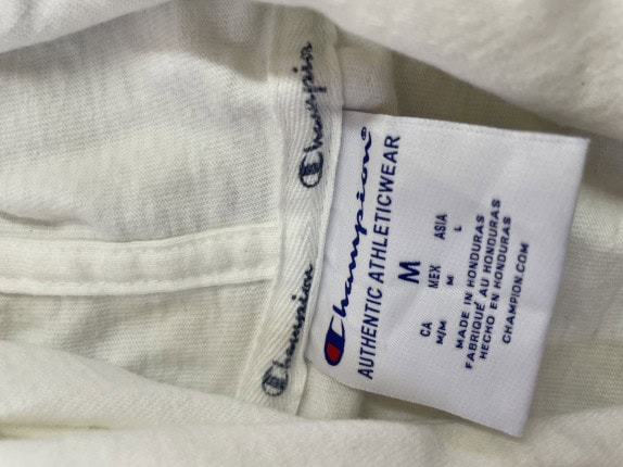 CHAMPION HOODIE MINIMAL WHITE UNISEX PRE OWNED M