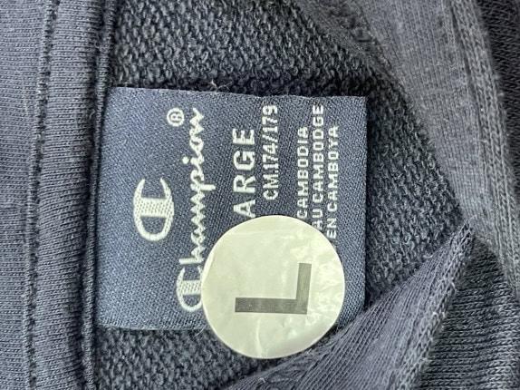 CHAMPION HOODIE MINIMAL NAVY MEN PRE OWNED L