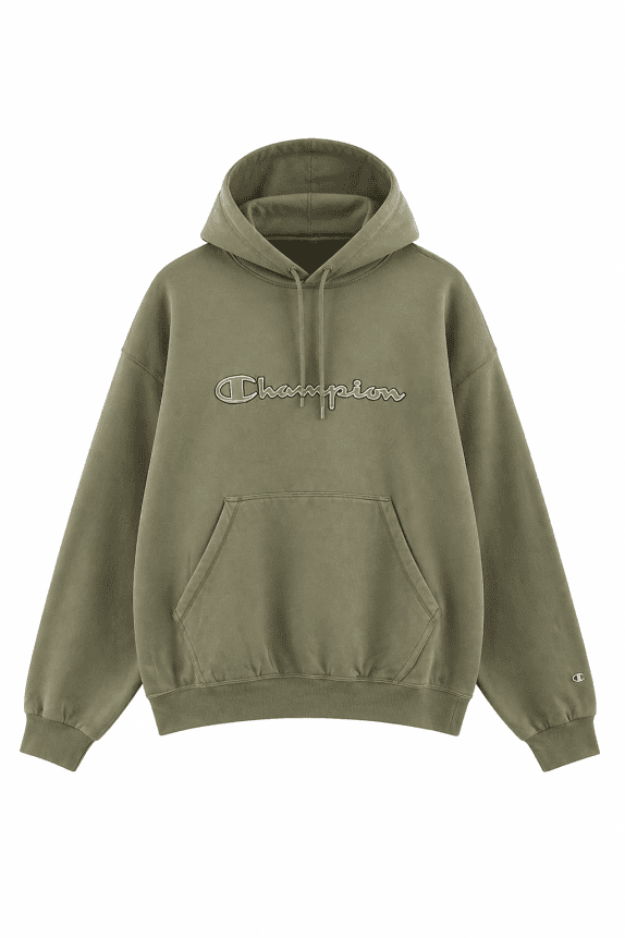CHAMPION FELPA CON CAPPUCCIO OVERSIZED OLIVE UOMO PRE OWNED L