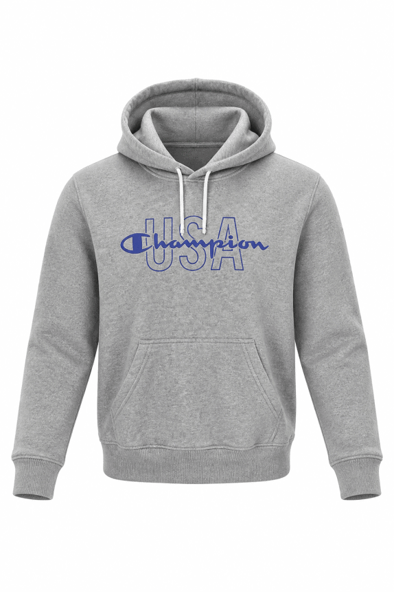 CHAMPION FELPA CON CAPPUCCIO STREETWEAR GRIGIO UOMO PRE OWNED S