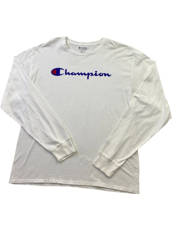 CHAMPION LONG SLEEVE TEE MINIMAL OFF WHITE ΑΝΤΡΙΚΟ PRE OWNED L