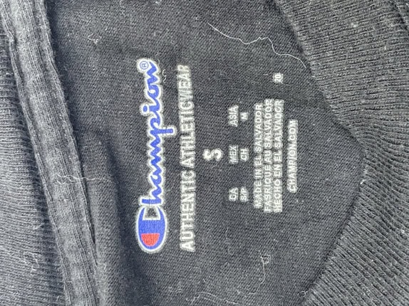 CHAMPION T SHIRT MANICA LUNGA MINIMAL NERO UOMO PRE OWNED S