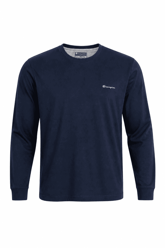 CHAMPION LONGSLEEVE T SHIRT MINIMAL NAVY UOMO PRE OWNED XL