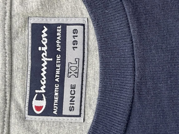 CHAMPION LONGSLEEVE T SHIRT MINIMAL NAVY UOMO PRE OWNED XL