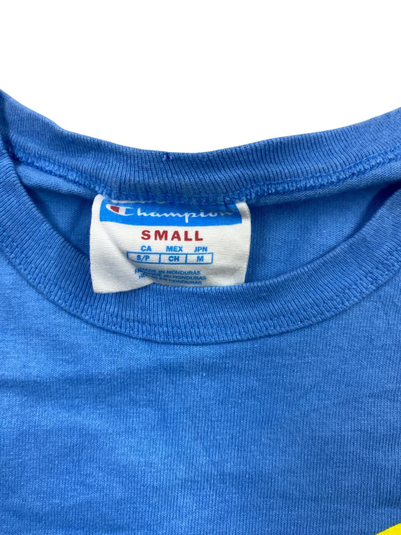 Champion Longsleeve T-Shirt Vintage Big Logo Blue Unisex S