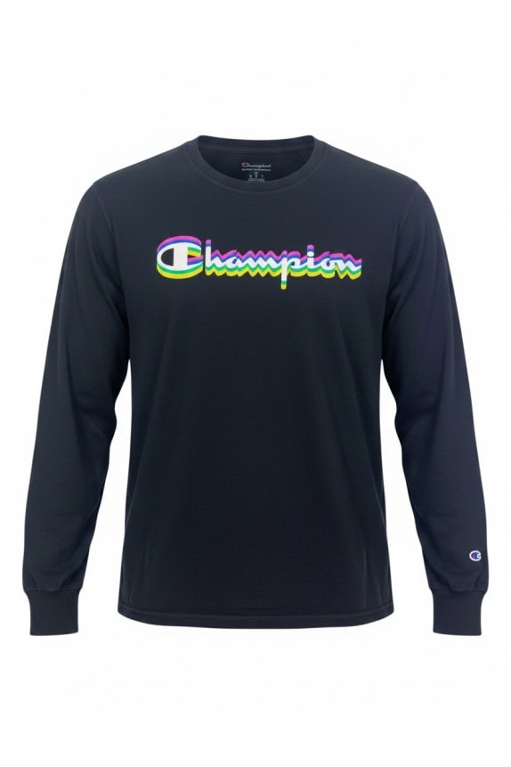 CHAMPION MAGLIA A MANICHE LUNGHE GRAPHIC NERO UOMO PRE OWNED M