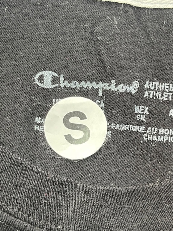 CHAMPION MAGLIA A MANICHE LUNGHE MINIMAL NERO UOMO PRE OWNED S