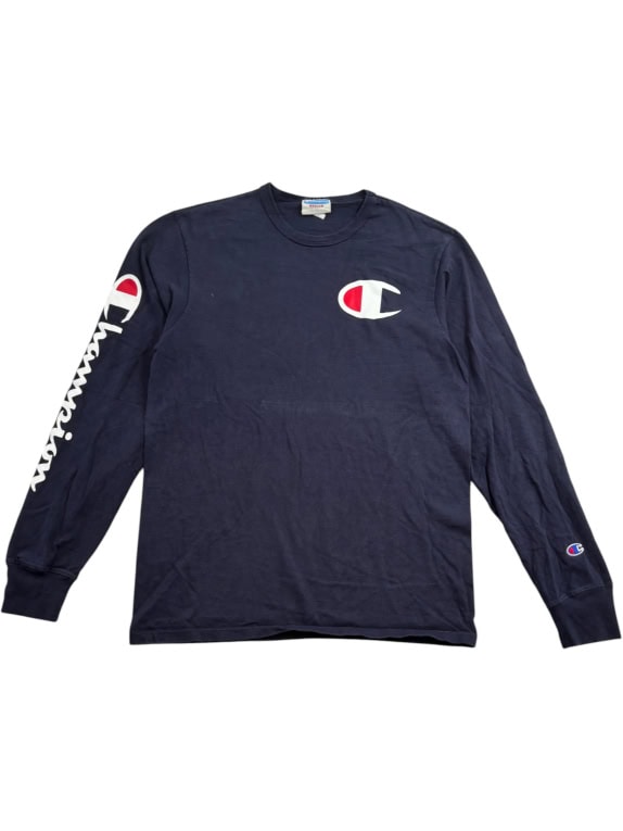 CHAMPION ΜΑΚΡΥΜΑΝΙΚΗ ΜΠΛΟΥΖΑ BIG LOGO ΜΠΛΕ UNISEX M