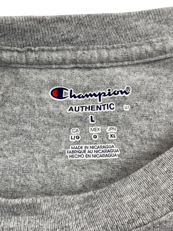 CHAMPION Μακρυμάνικη Μπλούζα COLLEGE VINTAGE STYLE Λογότυπο Washington University Γκρι UNISEX Large pre-owned