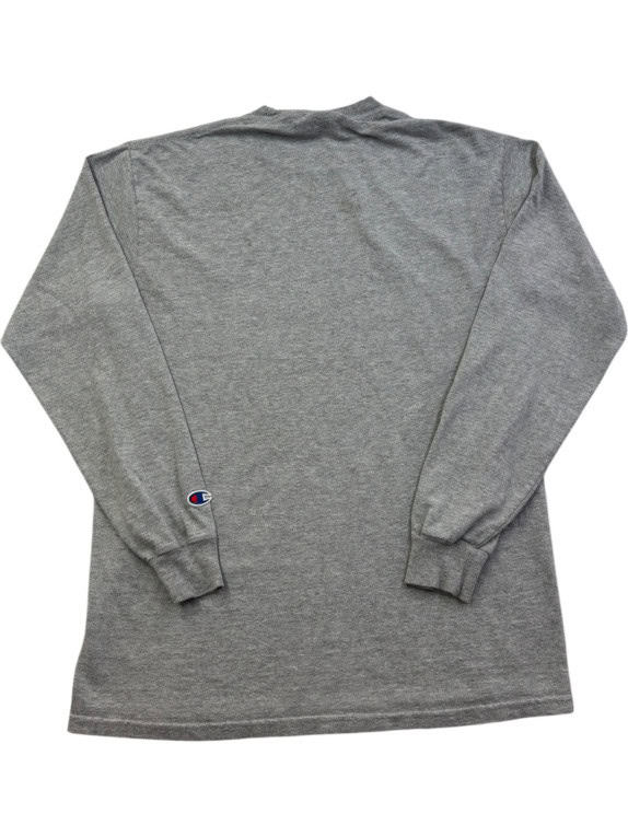 CHAMPION LONG SLEEVE TEE COLLEGIATE GREY MENS PRE OWNED M
