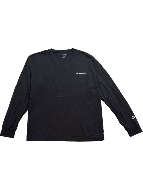 CHAMPION ΜΑΚΡΥΜΑΝΙΚΗ ΜΠΛΟΥΖΑ LOGO ΜΑΥΡΗ UNISEX L
