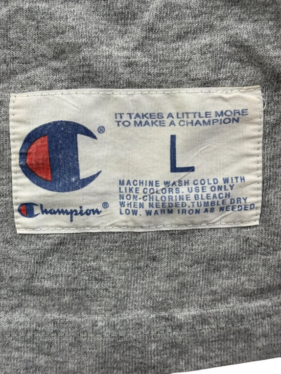 CHAMPION ΜΑΚΡΥΜΑΝΙΚΗ ΜΠΛΟΥΖΑ VINTAGE COLLEGIATE ΓΚΡΙ ΑΝΤΡΙΚΟ PRE OWNED L