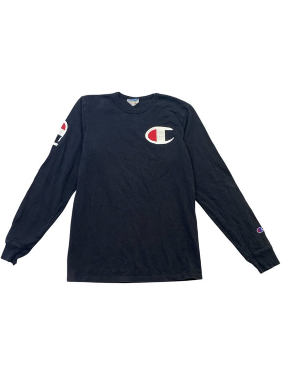 CHAMPION ΜΑΚΡΥΜΑΝΙΚΗ ΜΠΛΟΥΖΑ VINTAGE ΜΑΥΡΟ UNISEX PRE OWNED S