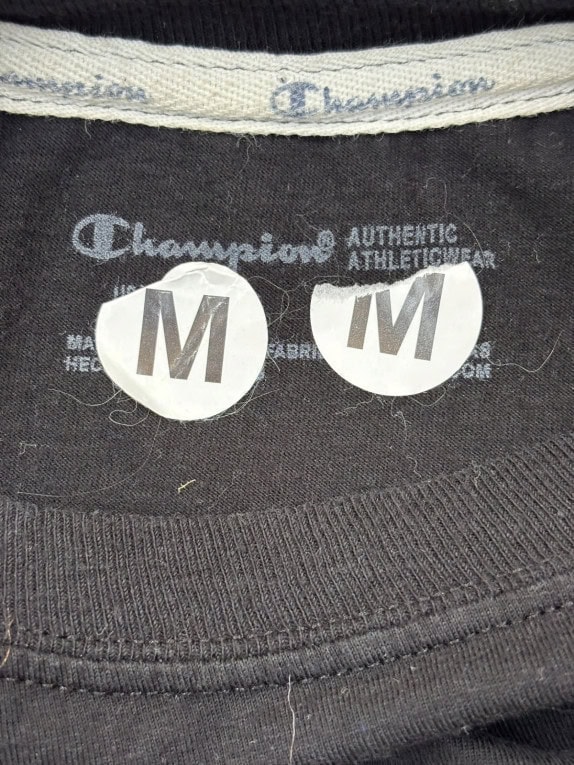 CHAMPION LONG SLEEVE T SHIRT MINIMAL BLACK WOMEN PRE OWNED M
