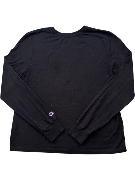 CHAMPION LONG SLEEVE T SHIRT MINIMAL BLACK WOMEN PRE OWNED M