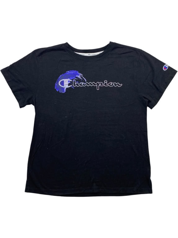 Champion Μαύρο T-Shirt Logo Print Ανδρικό L
