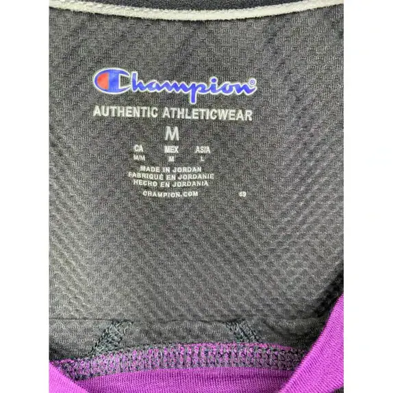 Champion Μπλούζα Athletic Logo Μωβ/Μαύρο Γυναικεία M