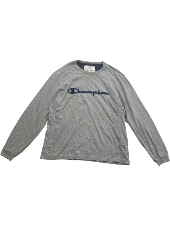 Champion Μπλούζα Μακρυμάνικη Casual Logo Γκρι Ανδρική L