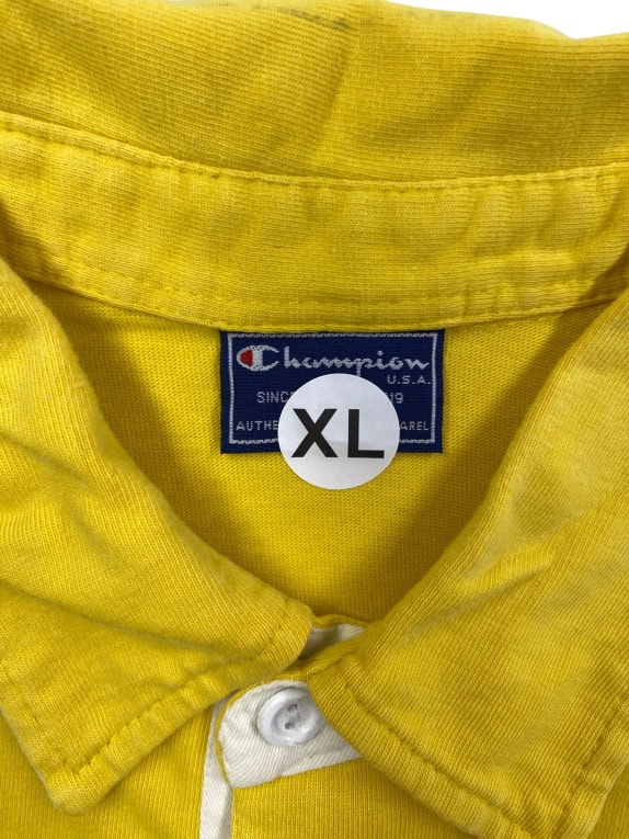 CHAMPION polo vintage logo USA giallo da uomo XL