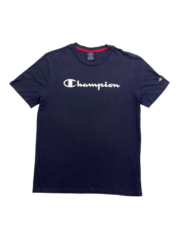 CHAMPION T-shirt con logo blu scuro da uomo L