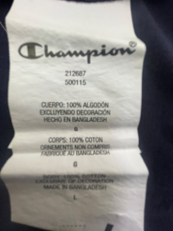 CHAMPION T-shirt con logo blu scuro da uomo L
