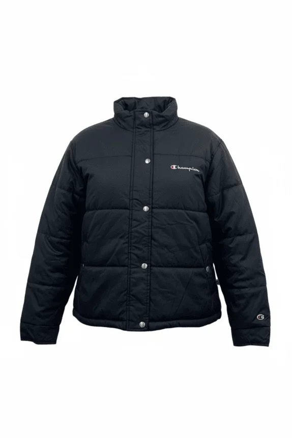 Champion Giacca Puffer con logo vintage nera da uomo L