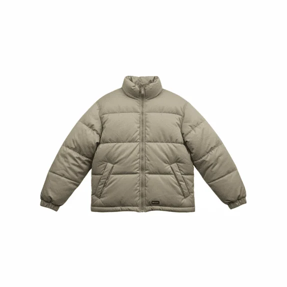 Champion Μπουφάν Puffer Vintage Λογότυπο Μπεζ Ανδρικό S