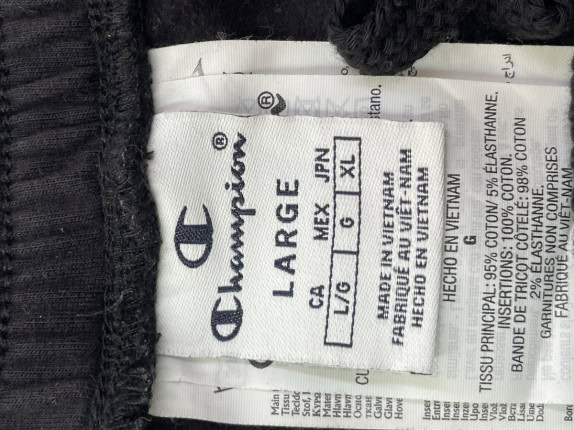 CHAMPION TRACK PANTS SPORTSWEAR BLACK MEN PRE OWNED L