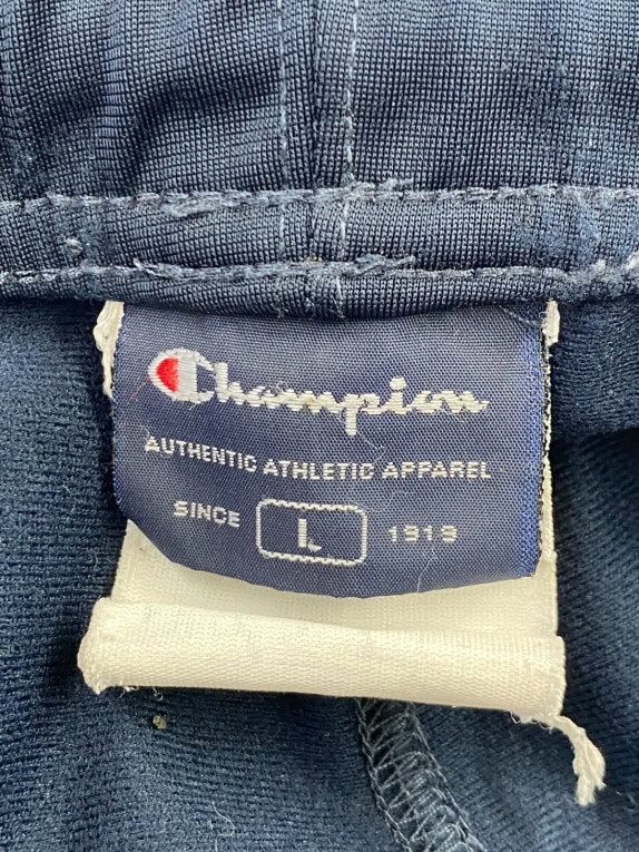 CHAMPION TRACK PANTS SPORTSWEAR NAVY UNISEX PRE OWNED L